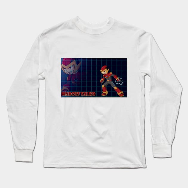 Marcus Electro Wallpaper Long Sleeve T-Shirt by Firestorm Fox